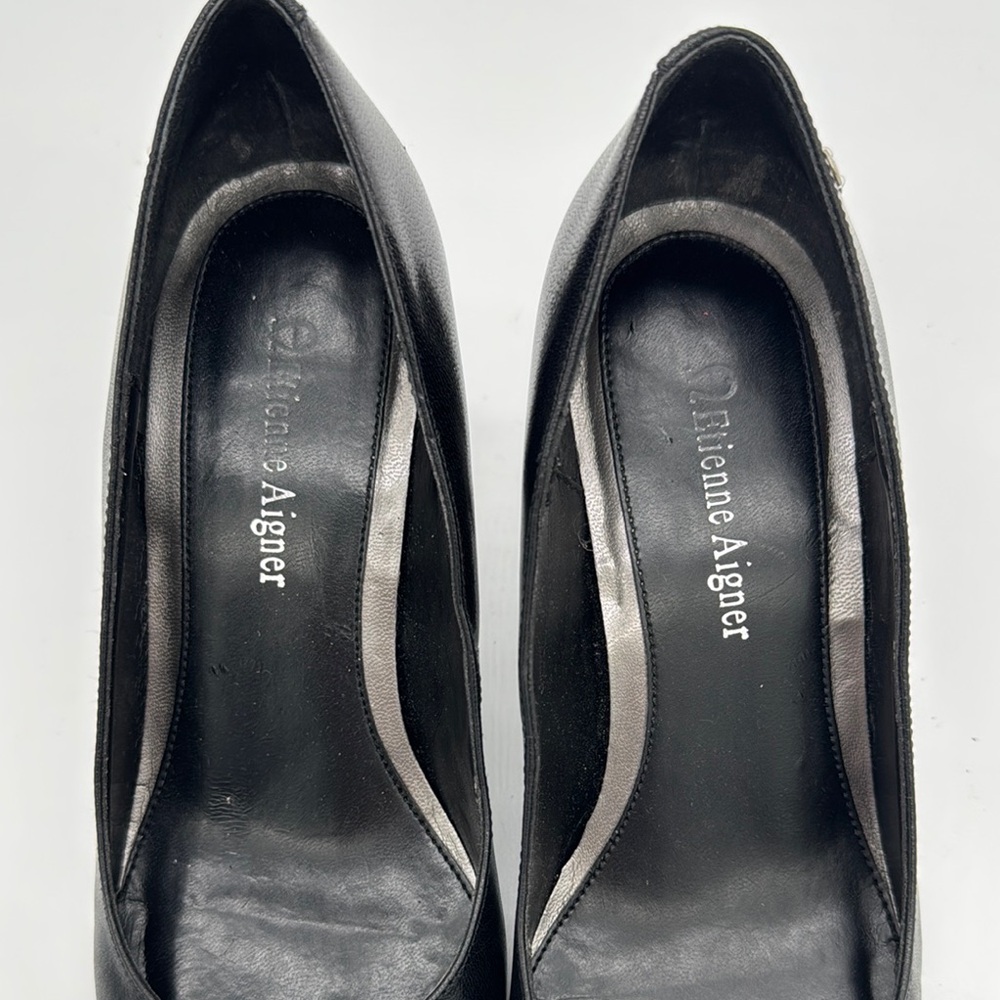 Etienne Aigner Black Heels Classic Professional Design Size 6 - Picture 2 of 9